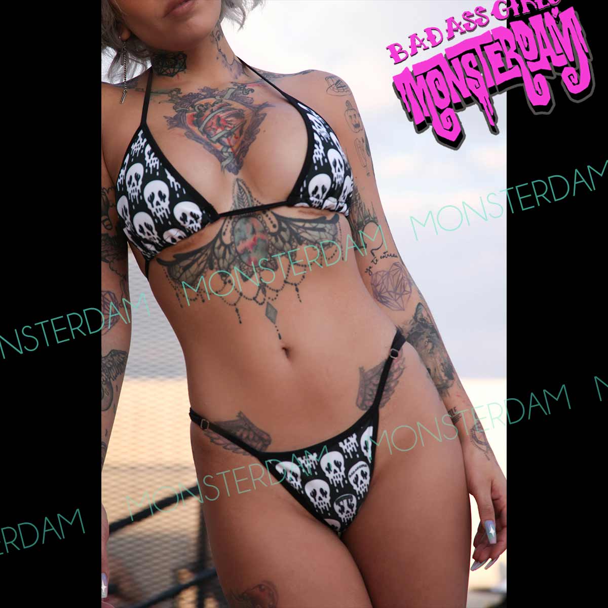 Bikini Brazilian Style Bathing Suit Melt Skulls