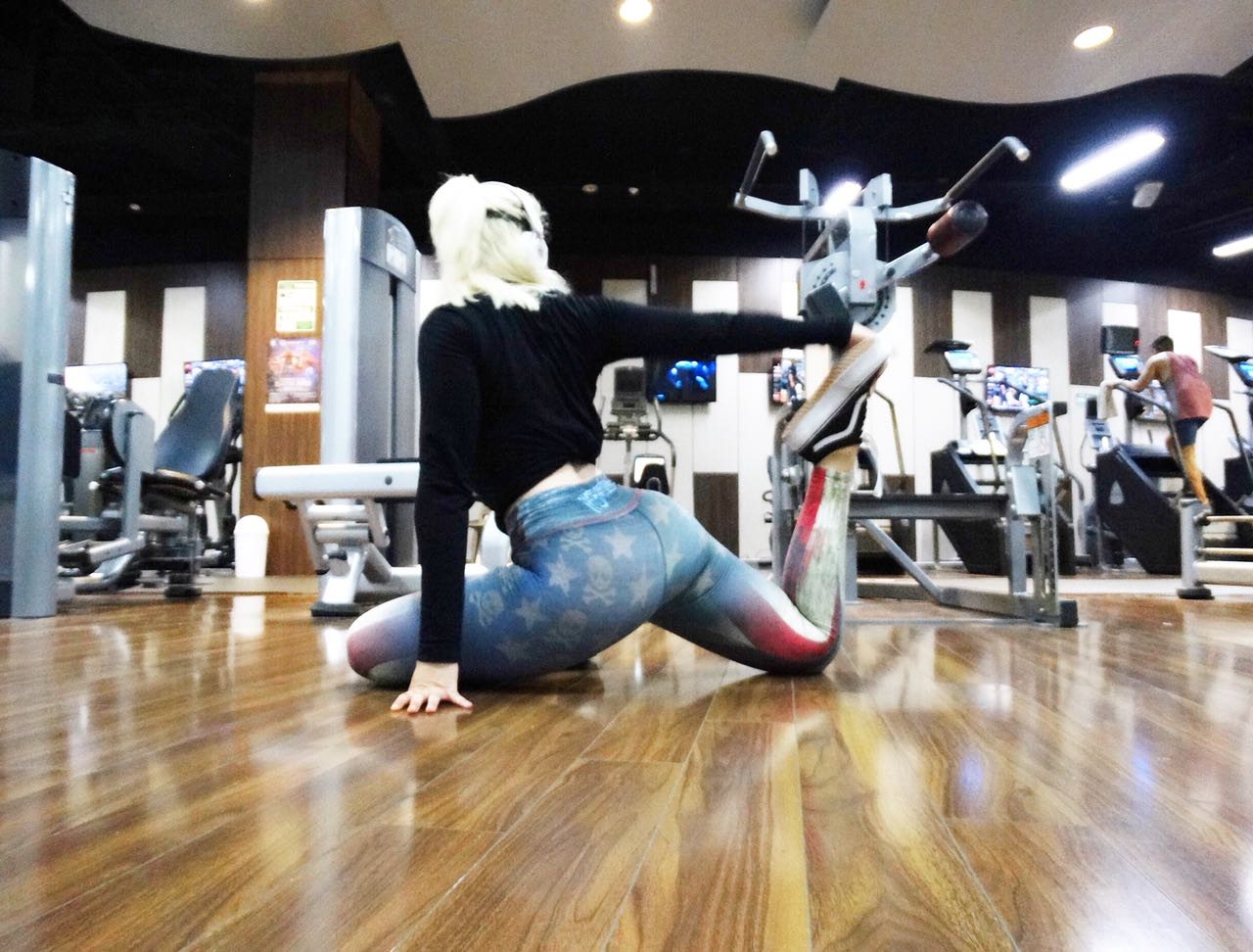 Fitness Leggings GRUNGE USA Flag.