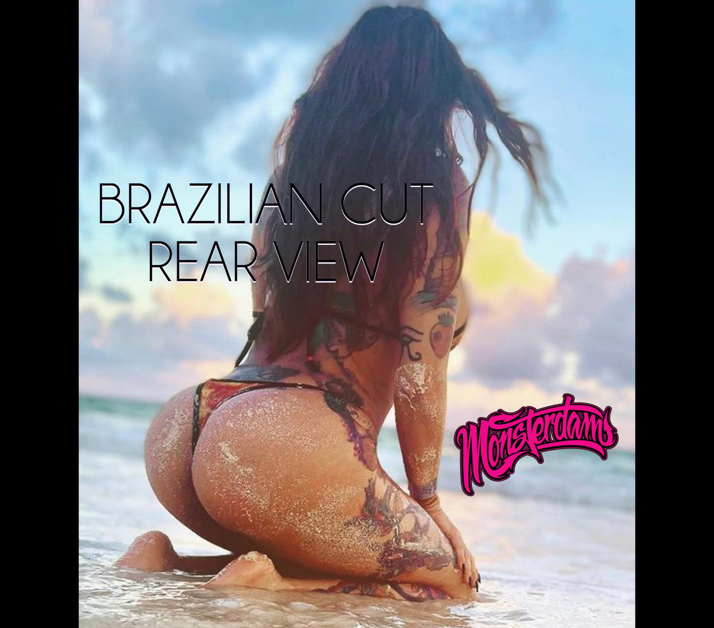 Bikini Brazilian Style Bathing Suit Checks & Flames