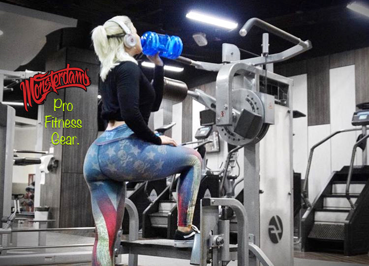 Fitness Leggings GRUNGE USA Flag.