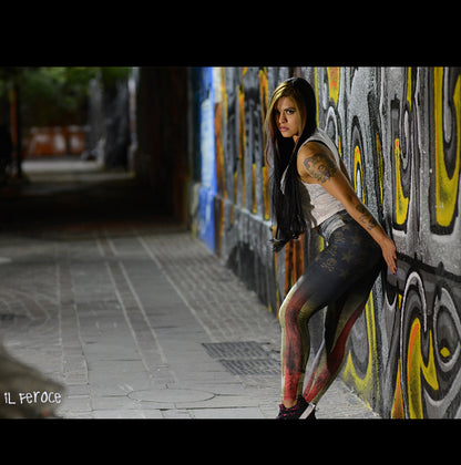 Fitness Leggings GRUNGE USA Flag.